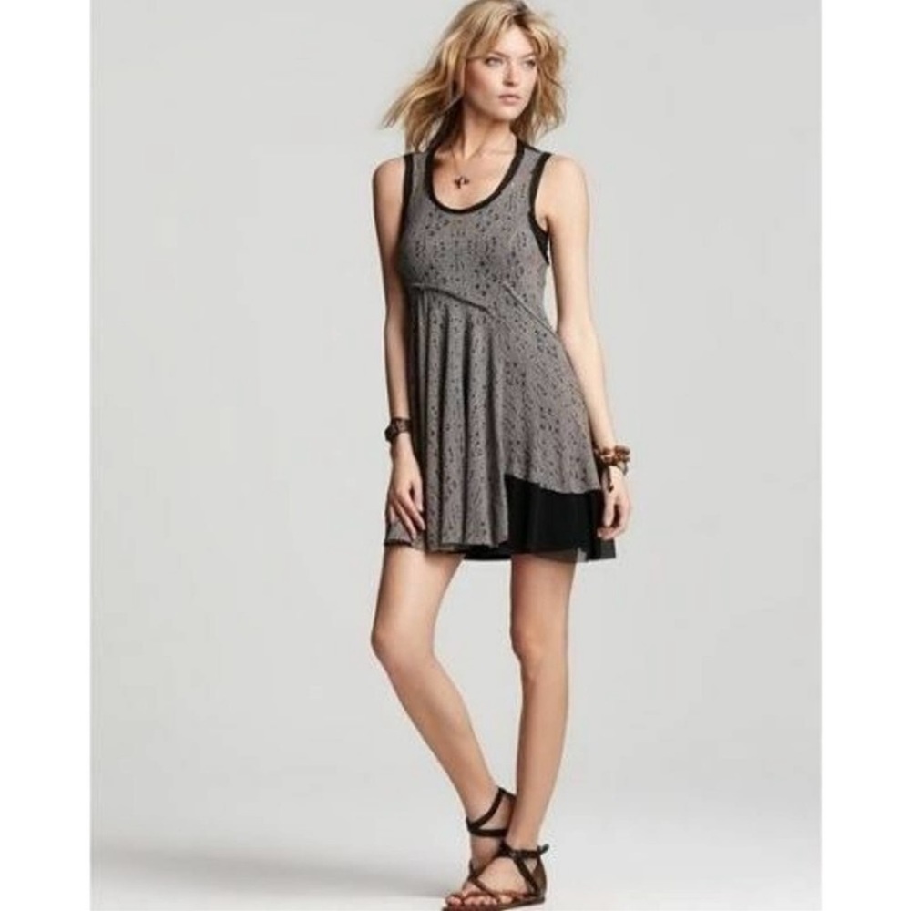Rare Free People NWOT Luscious Lagoon black slip dress ASO Violet in AHS size M!